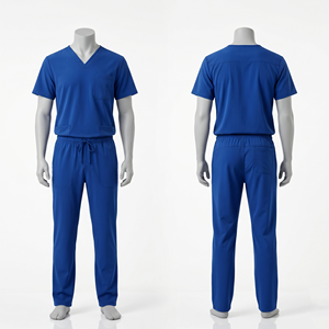 Premium 200 GSM Polyester Cotton Nursing Uniform Grey Medical <b>Scrub</b> <b>Set</b> With Custom Embroidery Logo Print Logo - Product Image 6