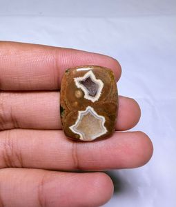 Cabochon de jaspe naturel taillé en poire, orange, vert, marron, poli, pierre précieuse en vrac pour la fabrication de bijoux - Product Image 4