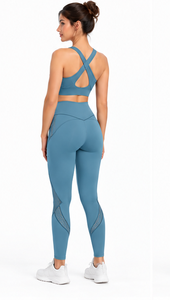 Conjunto de Yoga para Mujer, Sujetador Deportivo con Espalda en U, Leggings de Cintura Alta sin Costuras, Traje Deportivo Elástico sin Costuras para Gimnasio, Fitness, Pilates - Product Image 4