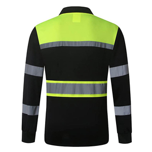 Camisetas Polo de Alta Visibilidad con Franjas Reflectantes para Trabajadores, Uniformes de Seguridad para la Construcción, Camiseta Polo de Manga Larga de Alta Visibilidad - Product Image 6