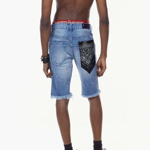 New Style Breathable Printed <b>Men's</b> Casual Denim Shorts Top Quality Custom Logo Design <b>Men</b> Denim Shorts - Product Image 4