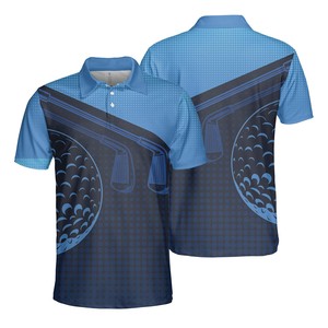 Polo de golf pour homme sur mesure, nouvelle collection 2026, vente en gros, manches courtes, imprimé, séchage rapide, en polyester tissé, style sportif - Product Image 2