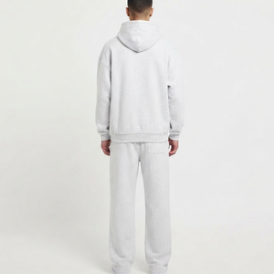 Ensemble de survêtement homme personnalisé en coton avec logo, fabrication OEM, sweats à capuche et pantalons oversize 100 % coton avec logo lettré, style streetwear - Product Image 2