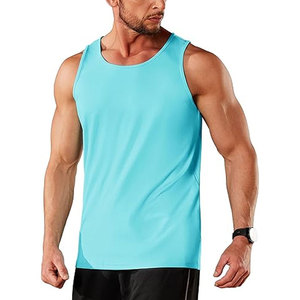 Camiseta sin mangas de poliéster tejido para hombre, color verde oliva, de secado rápido, cuello redondo, color sólido, informal, para entrenamiento. - Product Image 4