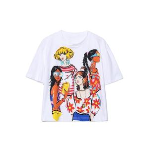 เสื้อยืดโอเวอร์ไซส์คุณภาพสูงสำหรับผู้หญิง ผ้าฝ้าย 100% พิมพ์ลายด้วยเทคนิคสกรีน คอกลม แขนสั้น มีจำหน่ายแล้ว - Product Image 1