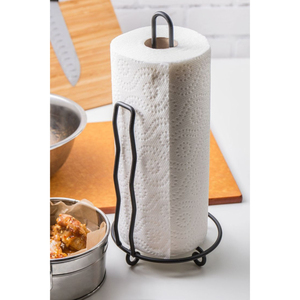 Deluxe Quality Iron Metal Paper Towel <b>Holder</b> For <b>Kitchen</b> Countertop Wire Design Freestanding <b>Tissue</b> Roll Stand With Base - Product Image 3