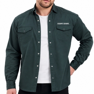 Chemise en jean pour homme, vêtement de travail, de qualité supérieure, durable, confortable, classique, épaisse, avec fermeture boutonnée sur le devant - Product Image 1