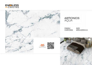 Azulejos de Porcelana Cerámica Esmaltada de Lujo 2x4 pies, Armonios Aqua Endless Carving, 600x1200mm, para un Aspecto de Vetas de Tallado sin Juntas - Product Image 2