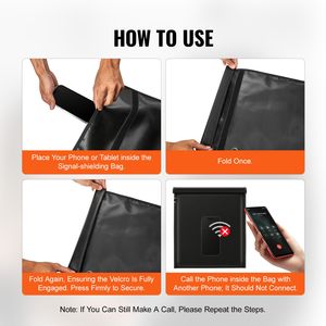 Sacs Faraday, lot de 4 pochettes pour ordinateur portable, tablette, téléphone et équipement numérique bloquant les signaux radio - Product Image 6