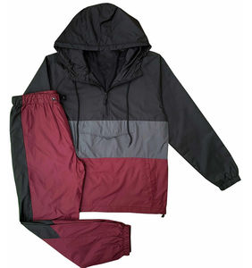 Stylish Windbreaker Set For Men With High Collar And Contrast Panels Windproof And Water Resistant Windbreaker Suit - Product Image 6