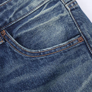 Jeans en denim délavé style hip-hop personnalisé pour hommes, coupe ample et déchirée, pantalon en jean tendance, prix d'usine en gros - Product Image 5