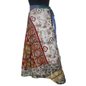Nuevo Lote al por Mayor de Faldas Bohemias Indias Envolventes Reversibles de Seda Vintage Mágica de 38 Pulgadas de Largo, Vestido Halter Tipo Tubo - Product Image 4
