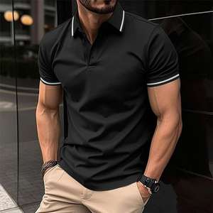 Vente flash - Chemises polo pour hommes 100% coton, sur mesure, couleur unie, tissu respirant tricoté pour le sport ou les occasions décontractées - Product Image 5