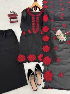 Women Ethnic Summer Season Wear Pakistani Suit Withut thread Work <b>Top</b>, Plazzo And Dupatta - Product Image 6