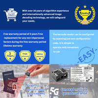 Escáner de código de barras 2D de alta velocidad EMT8196 MRZ OCR USB RS232 CMOS Módulo de escáner de código QR para PDA