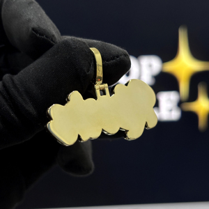 Colgante Personalizado con Nombre en Estilo Burbuja, Plata de Ley 925, Moissanita VVS, Chapado en Oro Amarillo, Joyería Hip Hop Personalizada - Product Image 2