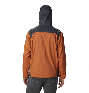 Men's Blue Color Blocked Soft Shell Hooded <b>Jacket</b> With <b>Zip</b> Fly And Pockets For Outdoor Use - Product Image 5