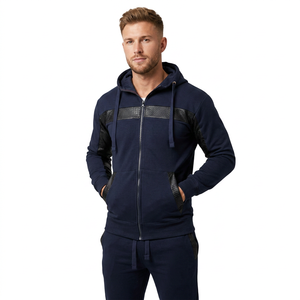 Conjunto Deportivo con Capucha para Hombre, Sudadera con Cierre Completo y Bolsillos Laterales, Pantalones a Juego, Ropa Casual Transpirable para Otoño - Product Image 3