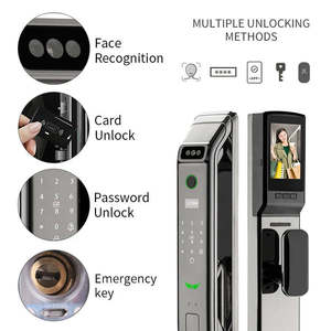 Cerradura de puerta digital biométrica 3D reconocimiento facial automático huella dactilar aplicación Wifi cerradura de puerta digital con cámara - Product Image 4