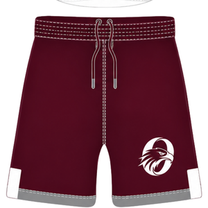 Pantalones Cortos de Rugby Blancos y Borgoña, Cintura Elástica con Cordón, Ropa Deportiva Ligera para Entrenamiento, Partidos y Equipos - Product Image 1
