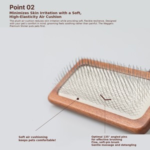 Kit de toilettage pour animaux : Brosse lissante en bois pour enlever les poils, peigne pour animaux, brosse à poils pour animaux, brosse douce pour chiot, pour un confort optimal des animaux - Product Image 3