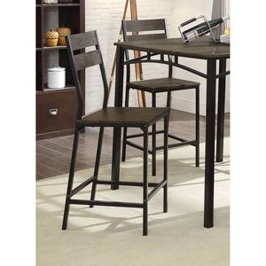 Juego de Mesa de Comedor de 5 Piezas con Estructura de Metal Negro y 4 Sillas Altas con Tablero de Madera para Comedor Moderno - Product Image 6