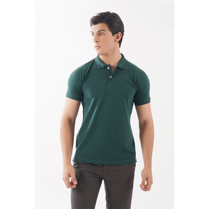 Camiseta Casual de Manga Corta para Hombre, Color Verde Beige Sólido, con Logotipo Bordado en la Parte Delantera, 100% Algodón Tejido, de Secado Rápido y Transpirable - Product Image 1
