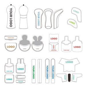 SOSH4 Housse de tête de club de golf personnalisable en cuir PU, motif feuille, fermeture magnétique durable, couleurs unies, résistante à l'eau, édition limitée - Product Image 3