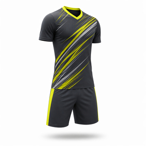 Ensemble de maillots de football personnalisés par sublimation, uniforme de football complet, respirant, pour l'entraînement des équipes de garçons, fabrication OEM, polyester, séchage rapide - Product Image 3