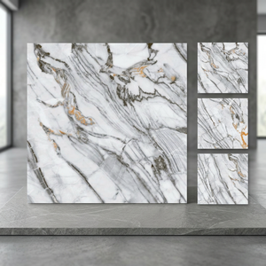 Azulejos de Porcelana con Aspecto de Mármol Moderno y Suave, 600x600mm, 8mm, Antideslizantes, Esmaltados, Adhesivos, para Baño, Villa, Diseño 60x60cm - Product Image 3