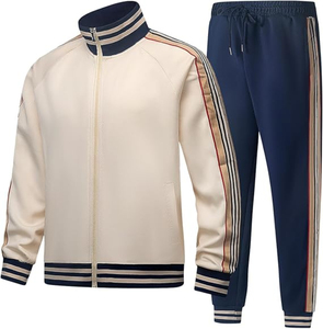 Ensemble de survêtement pour homme Signature Collection, coupe ajustée, noir, demi-zip, en molleton brossé super doux, pour la gym et les loisirs - Product Image 5