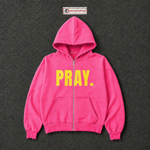 เสื้อฮู้ดโอเวอร์ไซส์สีชมพู พิมพ์ลายกราฟิกพร้อมตัวอักษรสีเหลือง สไตล์สตรีทแวร์ เสื้อพูลโอเวอร์แบบสวมหัว ยูนิเซ็กส์ แฟชั่นลำลอง เสื้อฮู้ดสำหรับผู้หญิง - Product Image 5