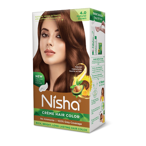 สีผมธรรมชาติสีน้ำตาลเข้ม 60 กรัม + 60 มล. ยาย้อมผมถาวรสำหรับผู้หญิง - Product Image 1