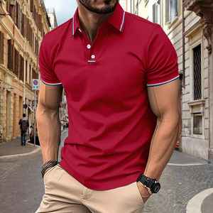 Wholesale OEM Service Custom Front <b>Men</b> Casual Dry Fit Solid Color Quick Dry Mix Lightweight Short Sleeve Polo <b>Shirt</b> <b>For</b> <b>Men</b> - Product Image 5