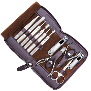 (SILVER - RED) 10pcs Manicure Set Travel <b>Mini</b> Nail Clippers <b>Kit</b> Pedicure Care <b>Tools</b> Stainless Steel Instrument Set 2026 - Product Image 4