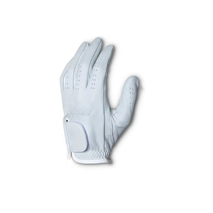 <b>White</b> Full Finger Golf Glove PU Leather Breathable Right Hand Unisex Sports Use Hook and Loop Closure Custom Brand Model NSL-343 - Product Image 2
