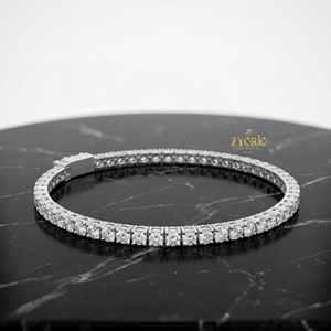 Bracelet tennis classique en or rose plaqué argent avec diamants, élégant, luxueux, bijoux fins pour femmes, cadeau de mariage, fête, style quotidien - Product Image 3