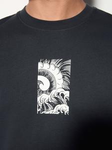 T-shirt Streetwear Homme Coupe Ample en Polyester/Coton Lavé Style Gothique Sombre 220g avec Logo Personnalisé Sérigraphié - Product Image 4