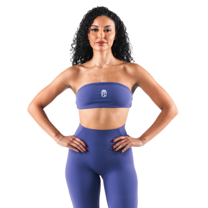 เสื้อชั้นในกีฬาไร้สายสำหรับผู้หญิง แบบ Bandeau สำหรับโยคะและฟิตเนส เนื้อผ้านุ่ม ยืดหยุ่น สวมใส่สบาย สี Arctic Sky ชุดเซ็ตเอวสูง - Product Image 2
