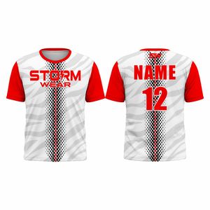 Camiseta deportiva roja de poliéster 100% de secado rápido y transpirable, con logotipo personalizado OEM, para hombre, sublimación, venta al por mayor. - Product Image 6