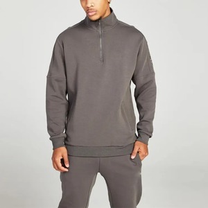 Sudadera de Hombre con Cierre de Cremallera, Color Sólido, Corte Regular, Casual, Manga Larga, con Bolsillo, Cuello Alto, Tejido French Terry - Product Image 4