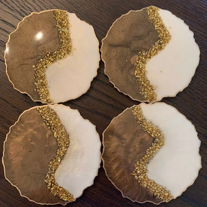 Sous-verre en résine 100% naturelle pour thé, café et bière, design unique, sous-verres en résine pour boissons, sous-verres écologiques - Product Image 1