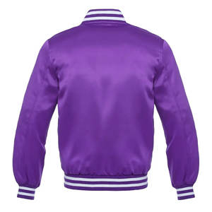 Chaqueta Bomber de Satén de Primera Calidad Personalizada para Hombre de Invierno |   Chaqueta de Béisbol Varsity Estilo Urbano OEM ODM con Cierre Frontal Ecológico - Product Image 6