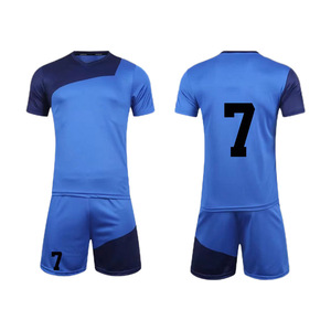Custom Panther Blue Digital Print Breathable Summer Short Sleeve Soccer Uniform Jersey for <b>Men</b> - Product Image 3