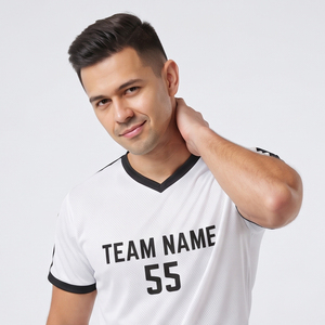 Soccer Football Jersey and <b>Shorts</b> Set Custom Sublimated Soccer Uniform Football V-Neck <b>Short</b> Sleeve <b>Mesh</b> Jersey Tops - Product Image 6
