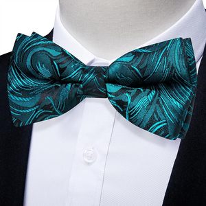 Nœud Papillon Pré-Noué en Soie Unie Teal avec Motif Brodé – Accessoire Formel pour Homme, Durable, Respirant, Séchage Rapide, Ajustable, Fait Main - Product Image 5
