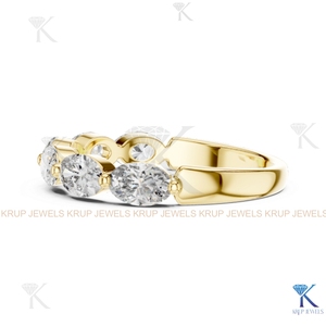แหวนแต่งงานเพชรทรงมาร์คีส์ CVD HPHT แบบสั่งทำพิเศษ วงแหวนครึ่งวง 14K 18K ทองคำแท้ สำหรับเจ้าสาวและเจ้าบ่าว ของขวัญ - Product Image 5