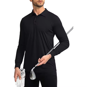 Polo à manches longues pour homme, personnalisé, respirant, à séchage rapide, en tricot boutonné, de haute qualité, avec poche, t-shirts polo pour homme - Product Image 3