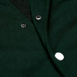 Veste de sport verte pour homme, manches blanches, couleur unie, boutons sur le devant, style décontracté, coupe classique, col rabattu, vêtement d'automne - Product Image 5