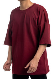 Camiseta de Manga Corta para Hombre, Estilo Casual de Verano, Hombros Caídos, Primavera, 100% Algodón Poliéster, Peso Medio, Holgada - Product Image 3